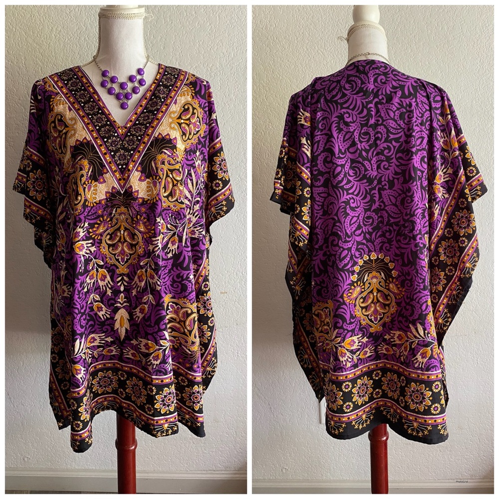 Purple and Gold Women's Tunic Top